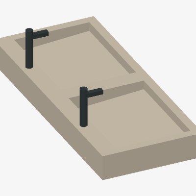 Tavé - Handfat i kakel - Dubbelhandfat – modelltrogen illustration