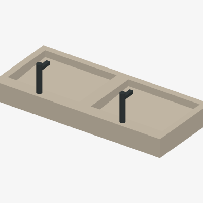 Tavé - Handfat i kakel - Dubbelhandfat – modelltrogen illustration